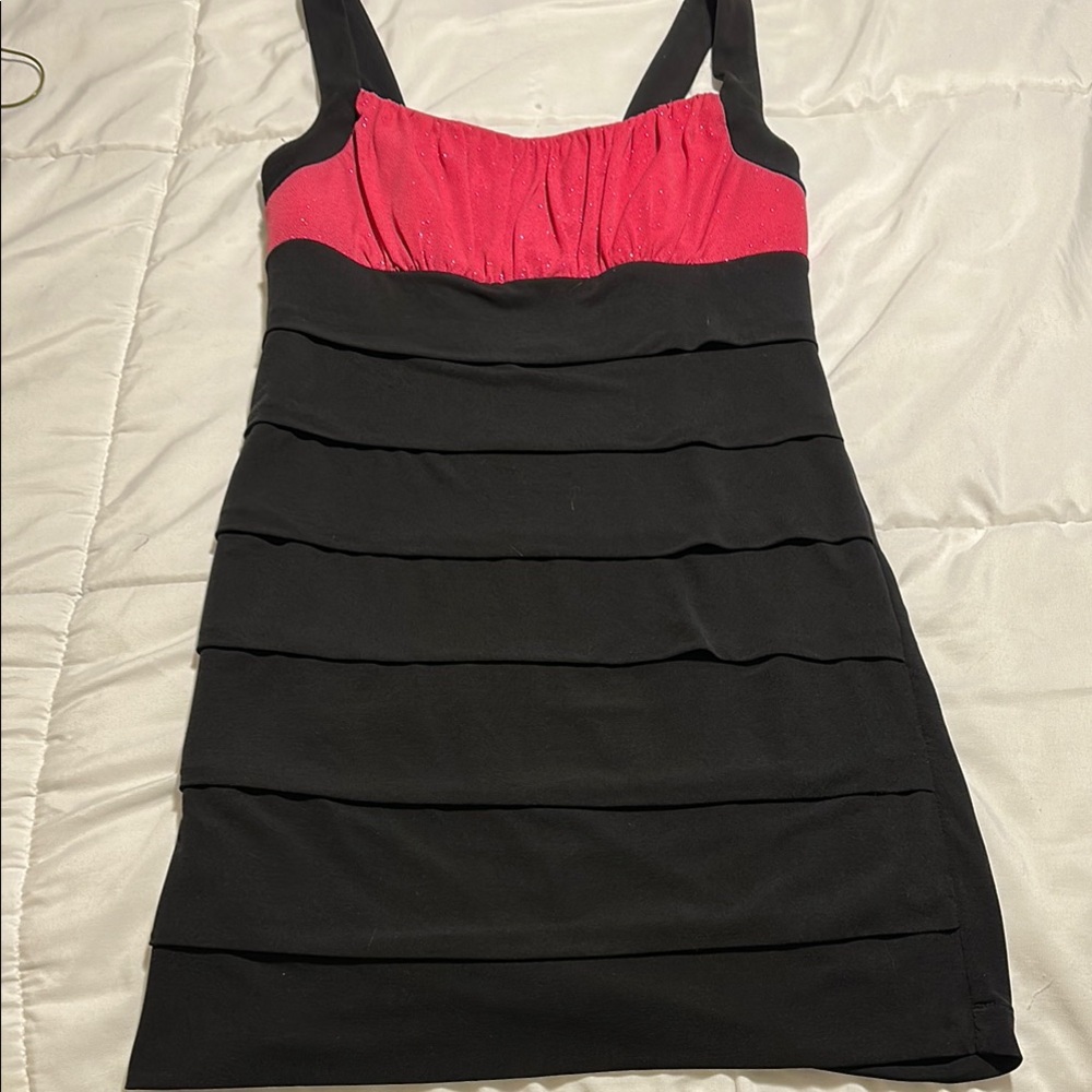 Elegant Black and Pink Women's Dress